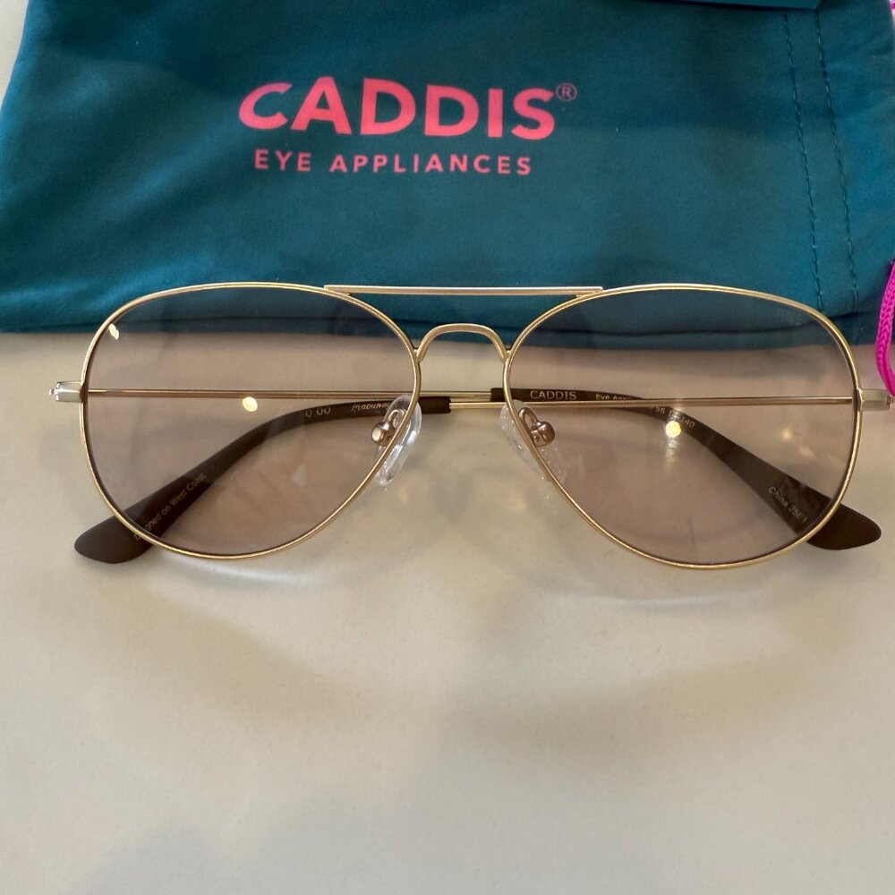 Caddis Gold Aviator Sunglasses - Picture 3 of 6